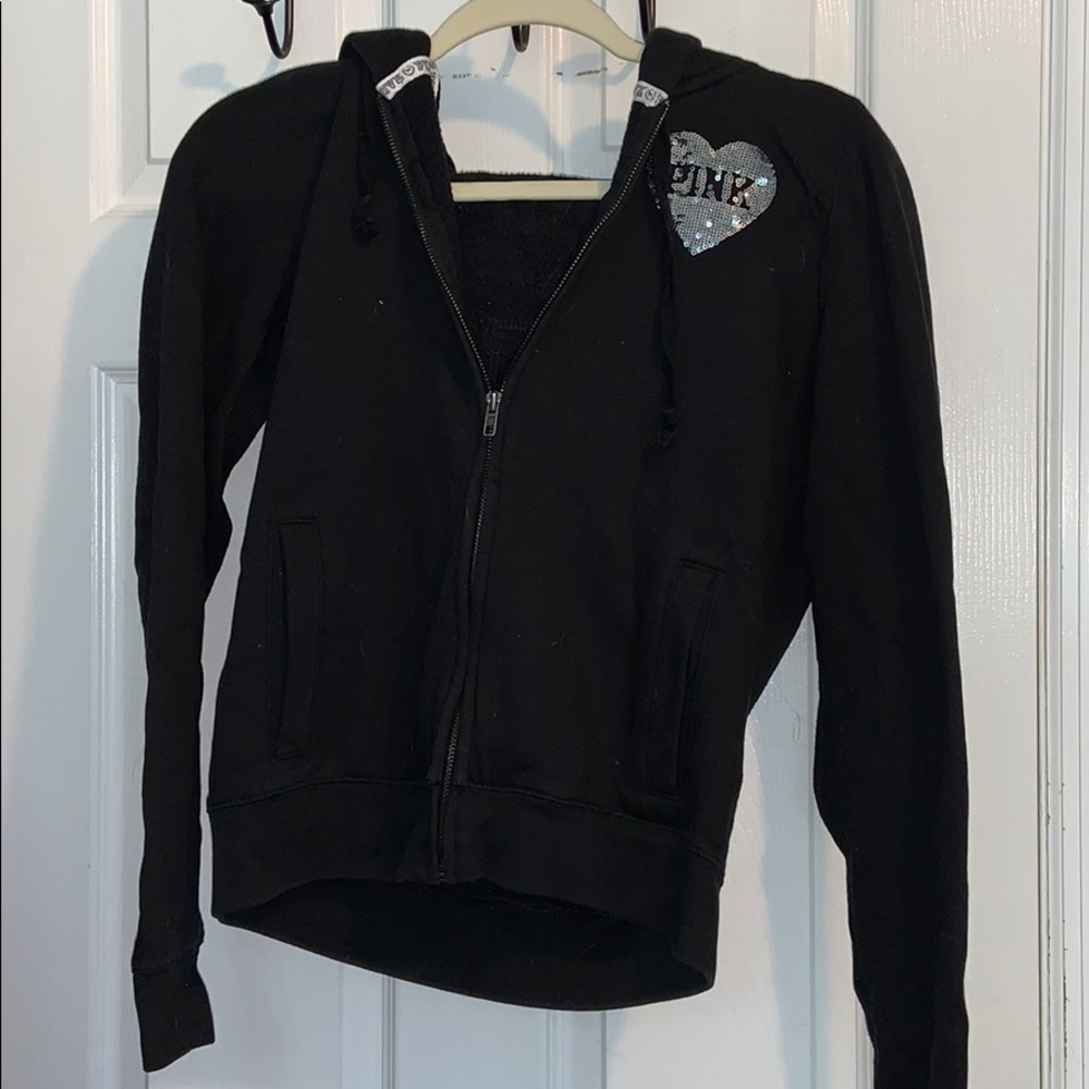 Pink zip up sweatshirt